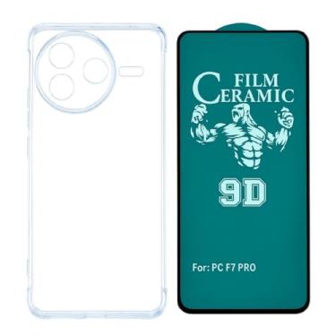 Imagem de Compatível com Xiaomi Poco F7 Pro - Capinha Capa Case Anti impacto Silicone + 1 Pelicula de Ceramica Gel 9d Cobre Toda a Tela