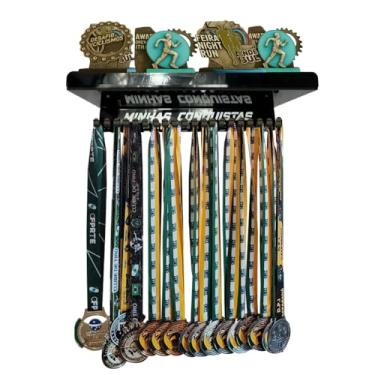 Imagem de Porta Medalhas e Troféu Suporte de Parede Acrílico Puro 38cm Adesivo Minhas Conquistas