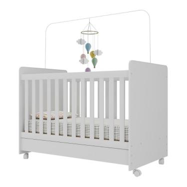 Imagem de Berço Americano 3 Em 1 Com Colchão Incluso Chantilly Multimóveis Bb0504bc Branco