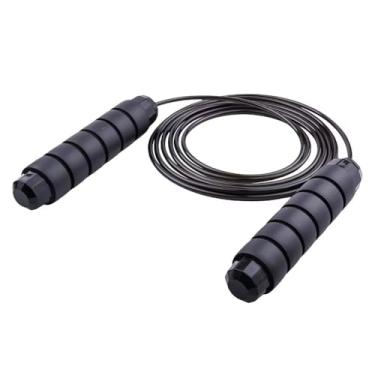 Imagem de Corda de Pular Digital com Contador, Alça de Espuma Confortável, Cabo PVC Preto, para Exercícios Fitness e Treinamento Funcional