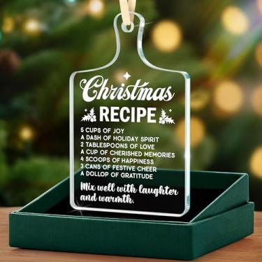 Imagem de Enfeite de receita de Natal – Decoração engraçada de árvore de férias, ideia de troca de presente secreto de Papai Noel, decoração de Natal exclusiva inspirada na cozinha, ornamento festivo para