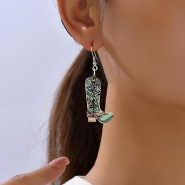 Imagem de Brincos ocidentais para mulheres, turquesa, joias ocidentais, roupas de campo, presentes