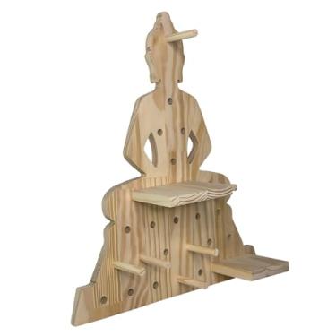 Imagem de KIAGA, Prateleira Pegboard Budha com 10 Pinos, 1 Prateleira 13,5cm, 1 Prateleira 10cm Em Madeira Pinus Cor:PINUS NATURAL;Tamanh