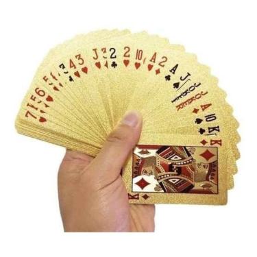 Imagem de Baralho Ouro dourado carteado poker jogos-Unissex