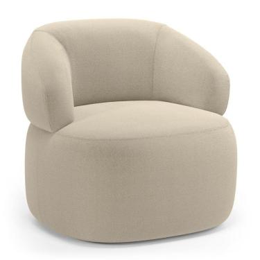 Imagem de Poltrona Orgânica Giratória Living Glee Bouclê Bege - Abmaza