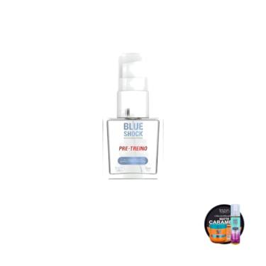 Imagem de Kit Blue Shock Tazin Cosméticos, Pré Treino para Energia e Foco + Cera Caramelo Matte para Cabelo, Fixação Forte, 250g, Acabamento Fosco, Pele Normal, Kit com 2 Itens