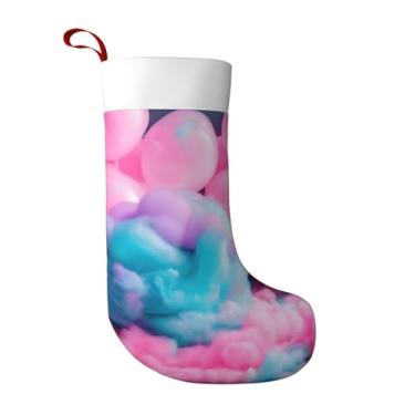 Imagem de Meias de Natal com estampa de algodão doce rosa para adultos árvore de Natal