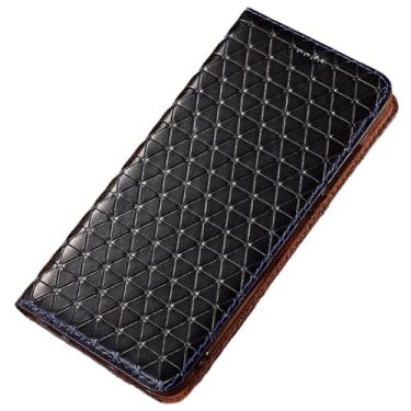 Imagem de POYUFRG Capa de couro genuíno para Xiaomi 17 Pro Max/17 Pro/17, carteira flip magnética para negócios com compartimentos para cartões, capa de suporte, azul, 17 Pro