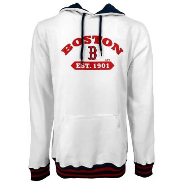 Imagem de Moletom New Era Masculino Hoodie College Rounded Boston Red Sox Branco-Masculino