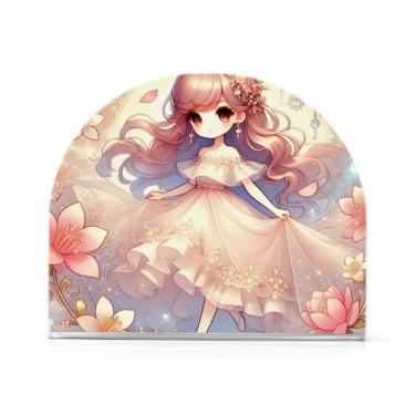 Imagem de Porta-guardanapos de mesa rosa Dreamy Girl, 1 pacote com bandeja de guardanapo para banheiro, porta-guardanapos de coquetel de acrílico