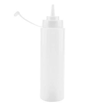 Imagem de GLOGLOW Pote de óleo/garrafa de óleo para Molho e Creme, Plástico de 720 Ml Com Bico Estreito, Tampa Removível, Branco/amarelo/vermelho, Dispensador de Condimentos de 10 Unidades Nan (Branco)