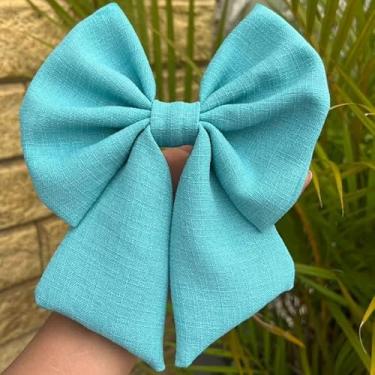 Imagem de Laço de Cabelo Feminino com Bico de Pato Adulto Acessório de Moda em para Penteados (VERDE TURQUEZA,INFANTIL)