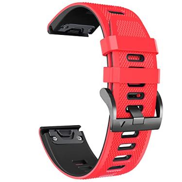 Imagem de BUDAY Pulseira esportiva de silicone de 22 mm e 26 mm para Garmin Fenix 6X 6 Pro 5X 5 Plus 7 7X 3HR Descent MK2 Smart Quick Release Wirstband (Cor: D, Tamanho: 26 mm Fenix 3 HR D2)