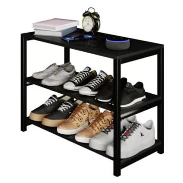 Imagem de Móvel para Sapatos com Suporte para Calçados e Celular em Estilo Indus