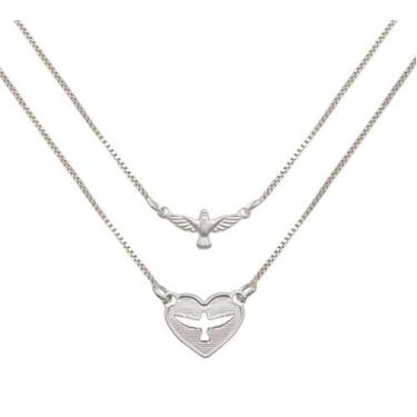 Imagem de Escapulario Prata 925 Espirito Santo Coração Veneziana - Lojas La&Ny P