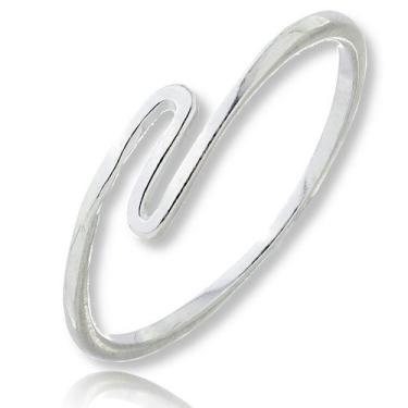 Imagem de Anel Feminino Onda Mar Delicado Prata Legitima - Lojas La+Ny, 24, Prat