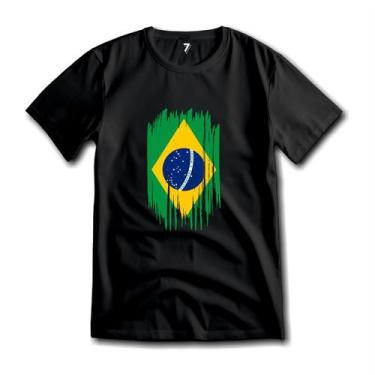 Imagem de Camiseta Brasil Algodão Premium Verde E amarelo - Sete Sete Esportes, 
