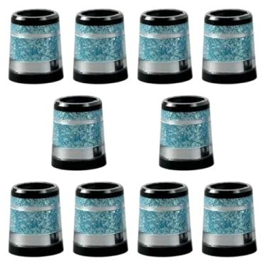 Imagem de RNXRZANK Conjunto de 10 Ponteiras para Tacos de Golfe, Adaptadores de Manga para Hastes de Tacos de Golfe, Tampas de Borracha, Acessórios Essenciais para Melho, Azul
