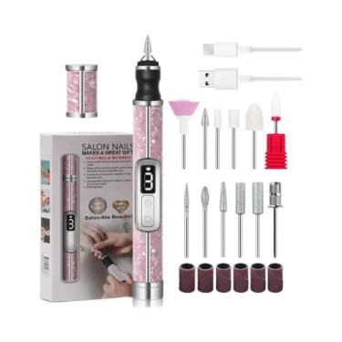 Imagem de Máquina De Furar Unhas Elétrica Profissional Sem Fio Com 3 Velocidades