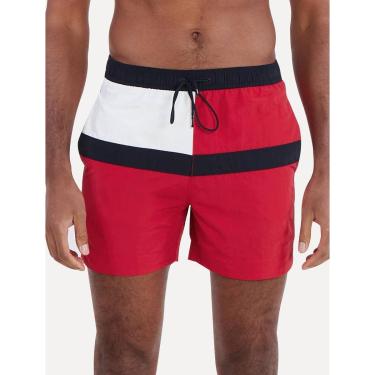 Imagem de Short Tommy Hilfiger Long Drawstring Colourblock Sash Vermelho-Masculino