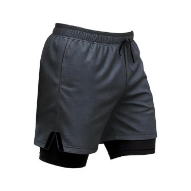 Imagem de Short Masculino Térmico 2 em 1 com Bolso Interno e Ajuste Confortável-Masculino