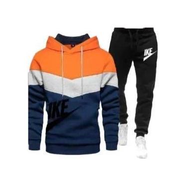 Imagem de Conjunto De Moletom Com Capuz E Calças Para Homens, Casual, Fitness, C