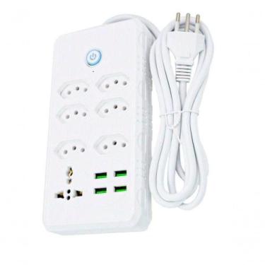 Imagem de Filtro De Linha Régua Extensão Com 4 Tomadas 4 Usb Com Controle De Lig