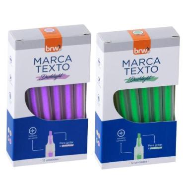 Imagem de Caneta marca-texto BRW Marca Texto Transparente Traço 1-4MM Kit 4 Caix