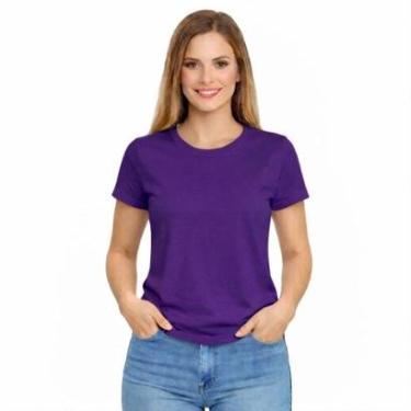 Imagem de Camiseta Feminina Algodão Básica Casual Confortável Dia a Dia-Feminino