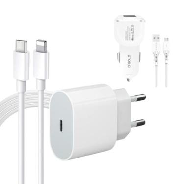 Imagem de kit Carregador Turbo 20W Compatível iPhone 8 Plus X Xr 11 12 13 14 Pro