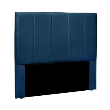 Imagem de Cabeceira Solteiro Anya para Cama Box Estrutura MDF-MDP Estofada em Veludo Azul Loja Sheep