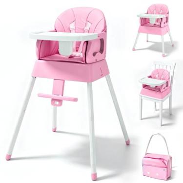 Imagem de Cadeira Alta para Bebê BABHAMNESS 5 em 1 Dobrável Rosa