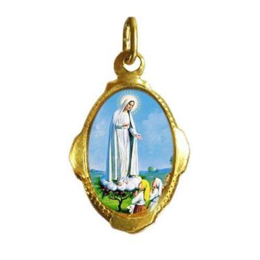 Imagem de Pingente Medalha Nossa Senhora de Fátima Resinada - FORNECEDOR 17