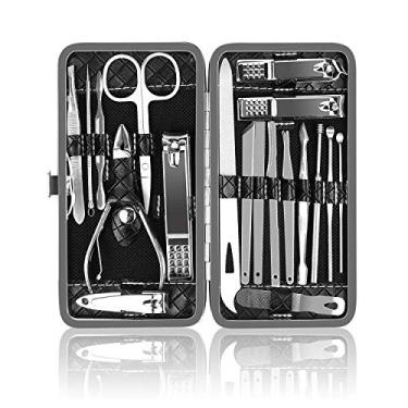Imagem de Kit de manicure, conjunto de manicure Okom, kit de unhas essenciais para viagem, inclui cortadores de unhas, lixa de unha e ferramentas de pedicure para pés, kit de pedicure para homens e mulheres