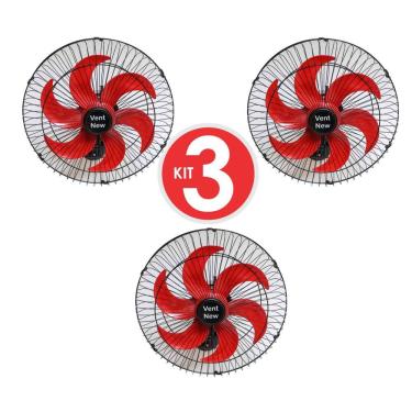 Imagem de Kit 3 Ventiladores Parede Oscilante 50 Cm 