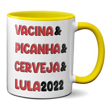Imagem de Caneca Vacina & Picanha & Cerveja & Lula 2022 (Amarela)