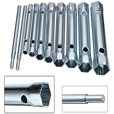 Imagem de 10 peças chave de ponta dupla soquete encanador parafuso de porca traseira conjunto chave de ignição alargada vela de ignição 6-22 mm