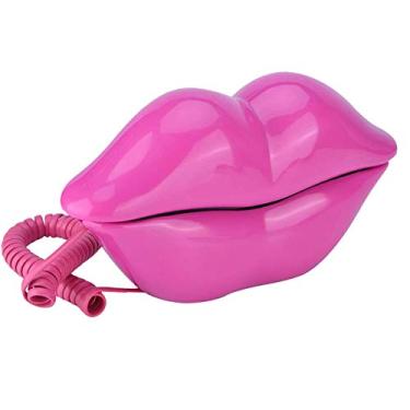 Imagem de Telefone labial, telefone doméstico avançado, telefone interessante em forma de lábios, engraçado rosa vermelho lábio plástico, decoração de casa, um telefone para amigos ou familiares