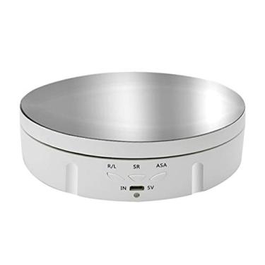 Imagem de Qudai Plataforma giratória giratória elétrica de 360 ° Carregamento USB Suporte giratório de exibição de 3 velocidades ajustável para exibição de fotografia Relógios de joias colecionáveis BD