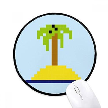 Imagem de Summer Sail Coconut Tree Pixel Mouse Pad Desktop Office Tapete Redondo para Computador
