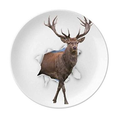 Imagem de Prato de choque de porcelana decorativa para salver, louça de jantar