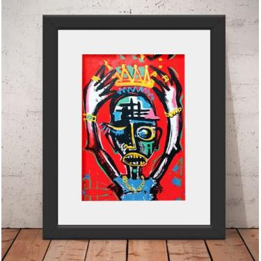 Imagem de Quadro Basquiat Decorativo 56x46cm Vidro + Paspatur U2277