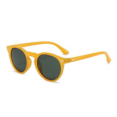 Imagem de Óculos de Sol Polarizados Feminino Masculino Vintage Lente Redonda PC Frame Designer Óculos de Sol para Condução Óculos de Sol UV400,T02947 C05,Tamanho Único