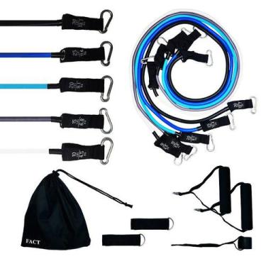 Imagem de Kit Tubing Elástico 11 Itens - Treinamento Funcional Pilates - Fact