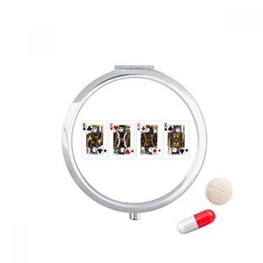 Imagem de Caixa de comprimidos com estampa de coração Spade Diamond Club K para armazenamento de remédios