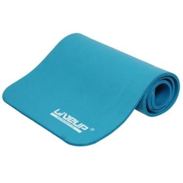 Imagem de Colchonete 1,80M Tapete Para Ginastica Yoga Ou Pilates Azul  Liveup Sp