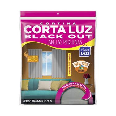 Imagem de Cortina Plast-Leo Blackout Cinza Vinil 140x140cm