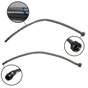 Imagem de Par Engate Rabicho Monocomando Mangueira Torneira Pia Flexivel Agua Quente Fria Misturador