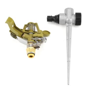 Imagem de Aspersor de inserção de solo de liga de zinco, irrigação de área grande de 360 graus bocal de irrigação resistente acessórios de jardinagem para quintal gramado pátio 58 cm