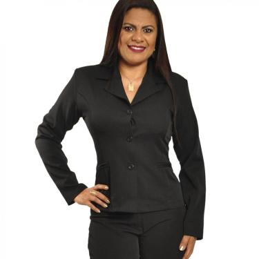 Imagem de Conjunto Terninho Feminino Blazer sem forro, 3 botões com Calça - Cores Diversas